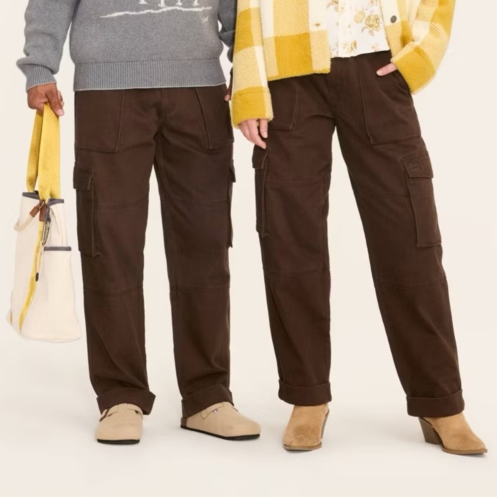 Woolrich x Target Adult Mid-Rise Straight Leg Slouchy Cargo Pants Brown L
